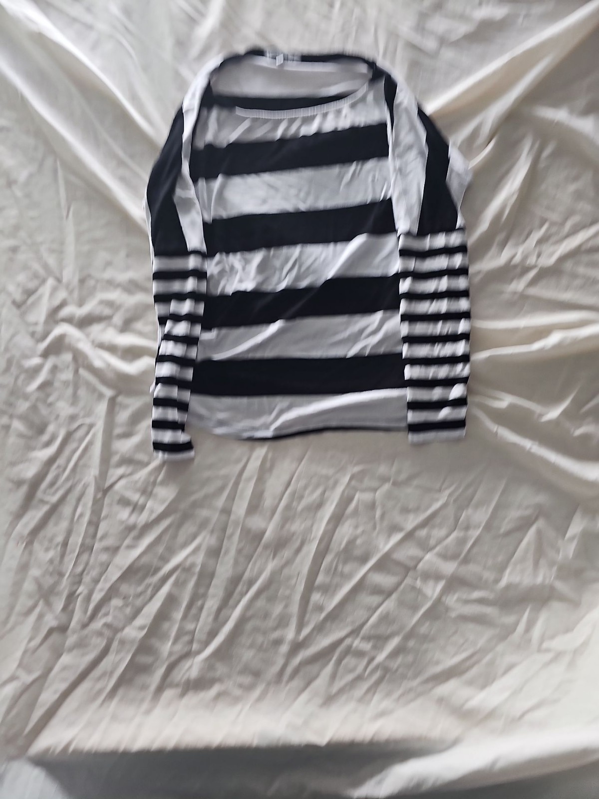 New Look Black and White Breton Striped Long Sleeve Top