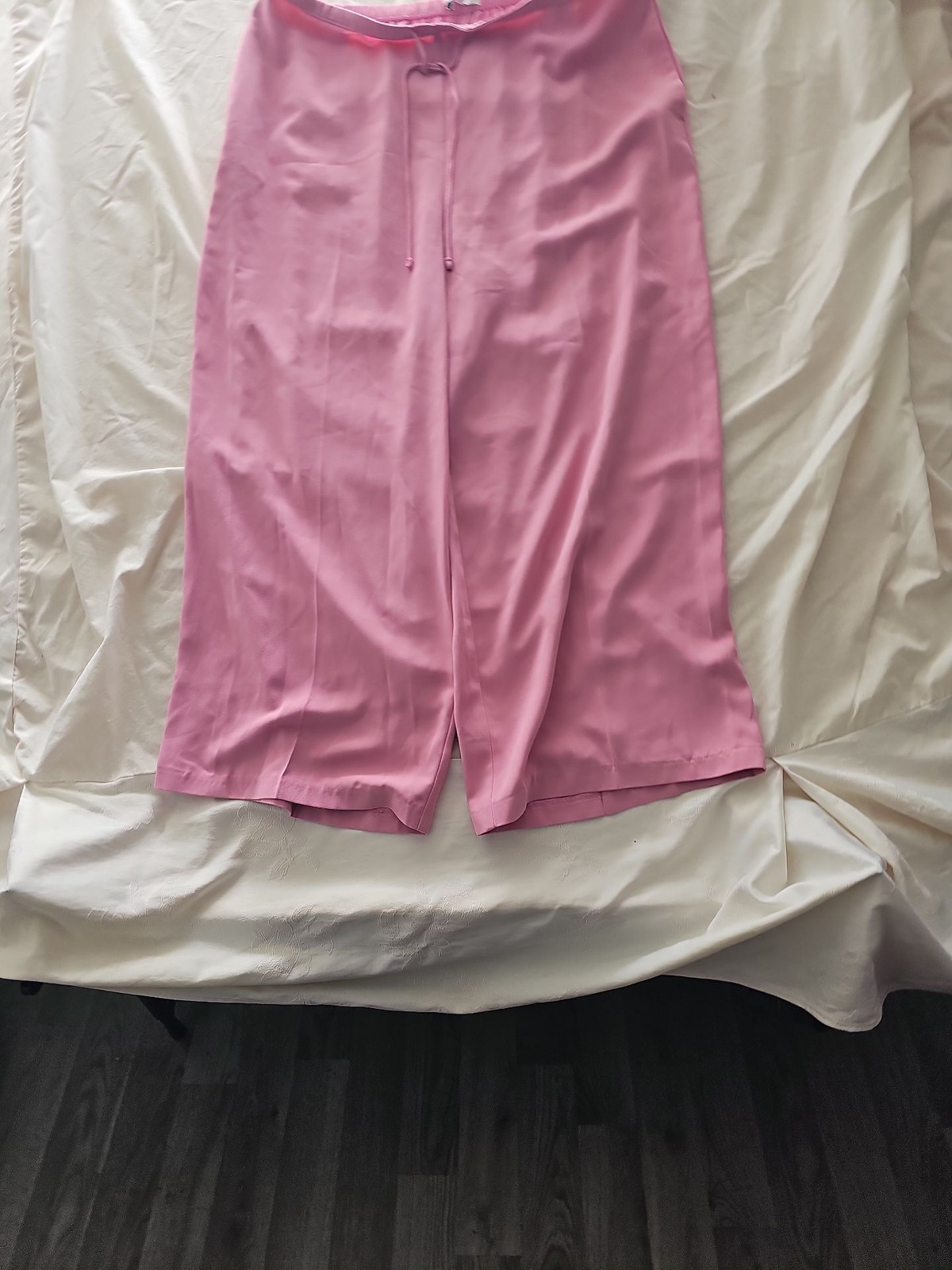 M&S Pink Wide Leg Drawstring Trousers Size 20 Short