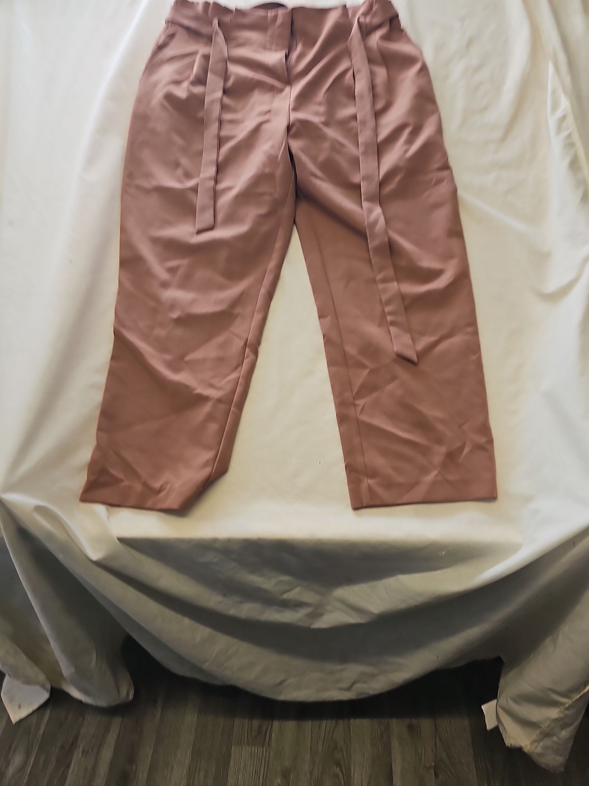 New Look Dusky Pink Belted High-Waist Trousers size 18 421