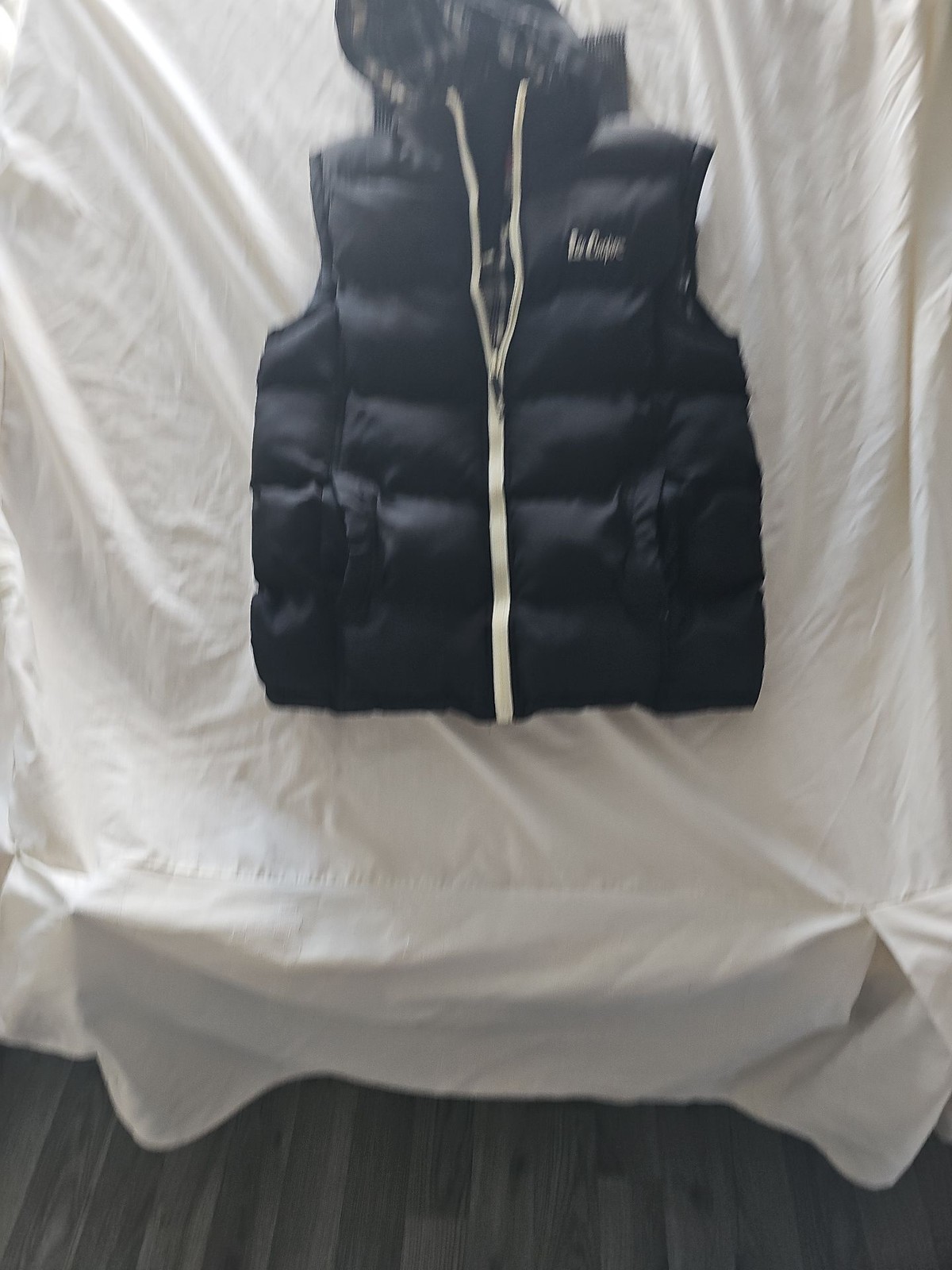 Lee Cooper Padded Hooded Gilet in Navy Blue