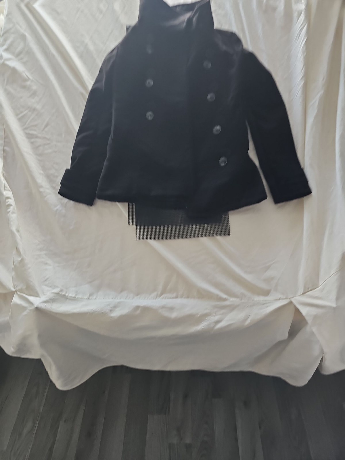 H&M Classic Double-Breasted Black Pea Coat