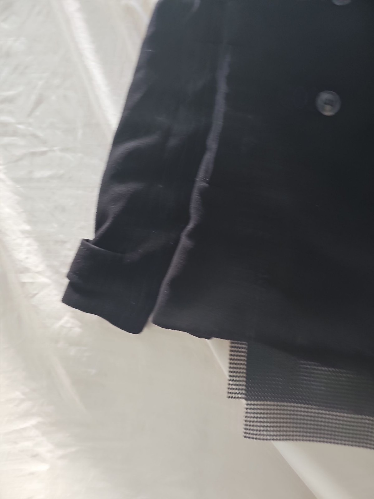 H&M Classic Double-Breasted Black Pea Coat - Image 8