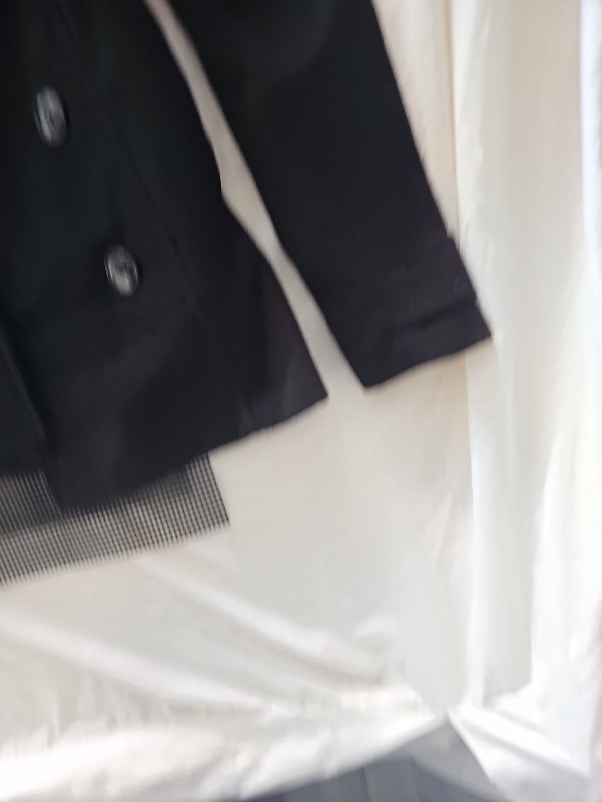 H&M Classic Double-Breasted Black Pea Coat - Image 9