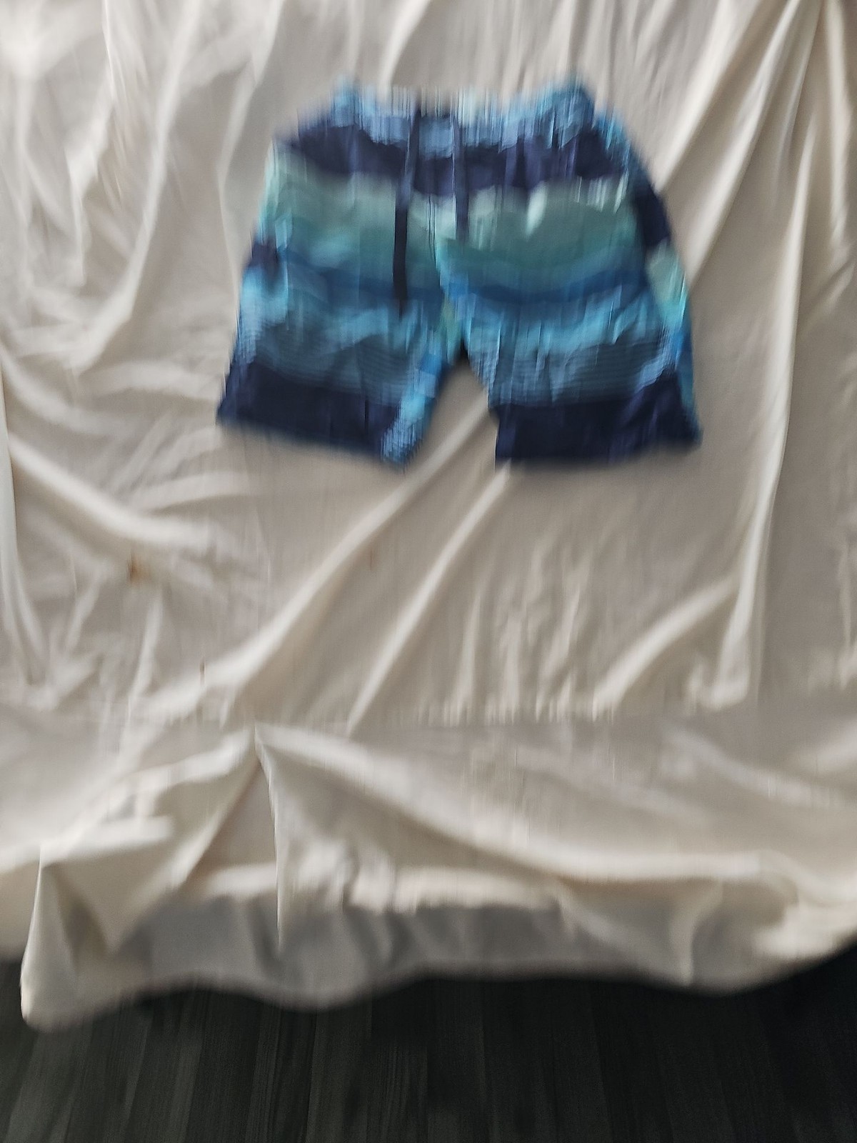 Men's Blue Gradient Striped Swim Shorts