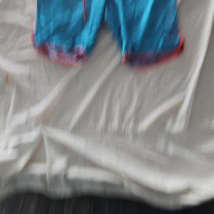 Vibrant Teal and Orange Men's Swim Trunks