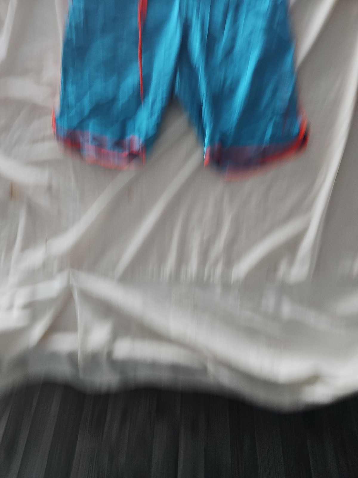 Vibrant Teal and Orange Men's Swim Trunks