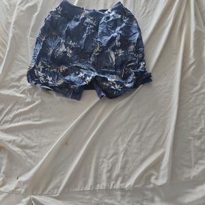 Vintage Hawaiian Style Tropical Print Men's Swim Shorts Blue