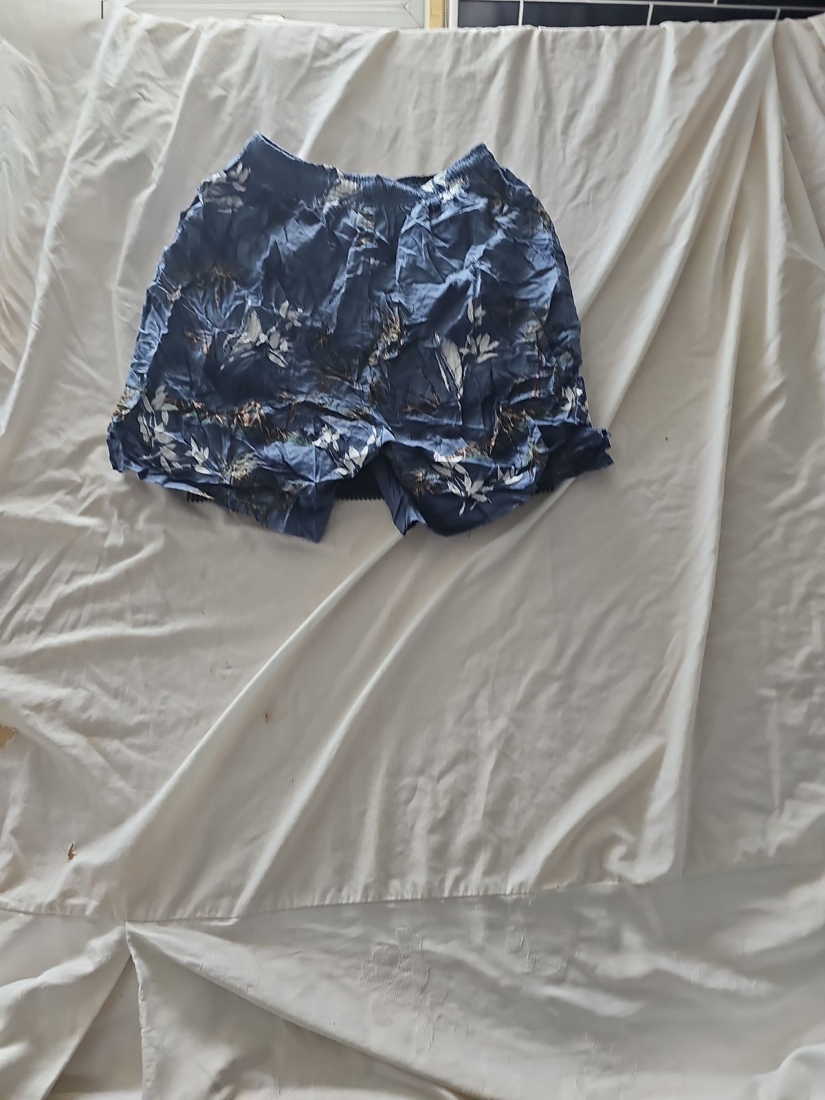 Vintage Hawaiian Style Tropical Print Men's Swim Shorts Blue