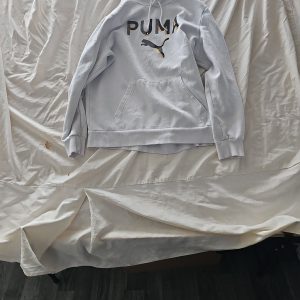 Puma Big Logo Graphic Fleece Hoodie White Men's Size Large