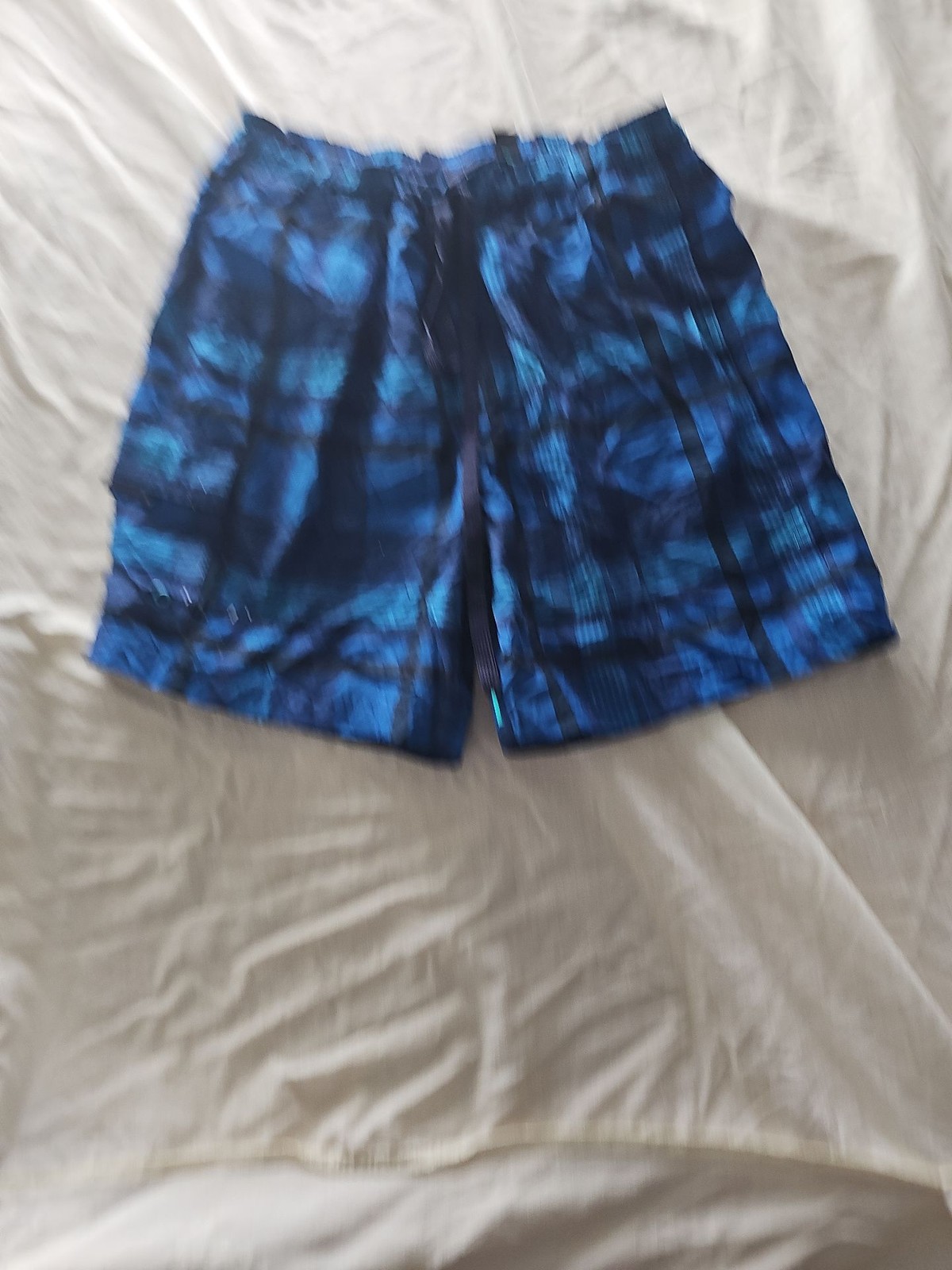 George Men's Blue Plaid Swim Shorts with Drawstring