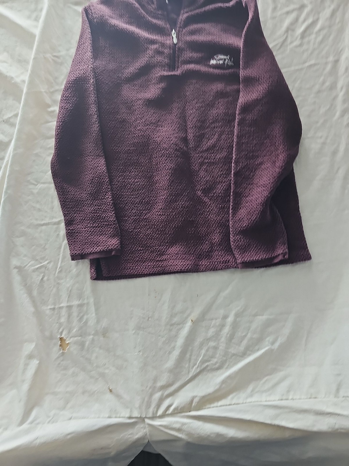 Weird Fish Men's Quarter Zip Macaroni Sweatshirt Burgundy