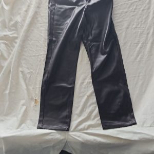 M&S Collection Faux Leather Straight Leg Trousers