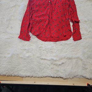 M&S Red Cherry Print Long Sleeve Blouse
