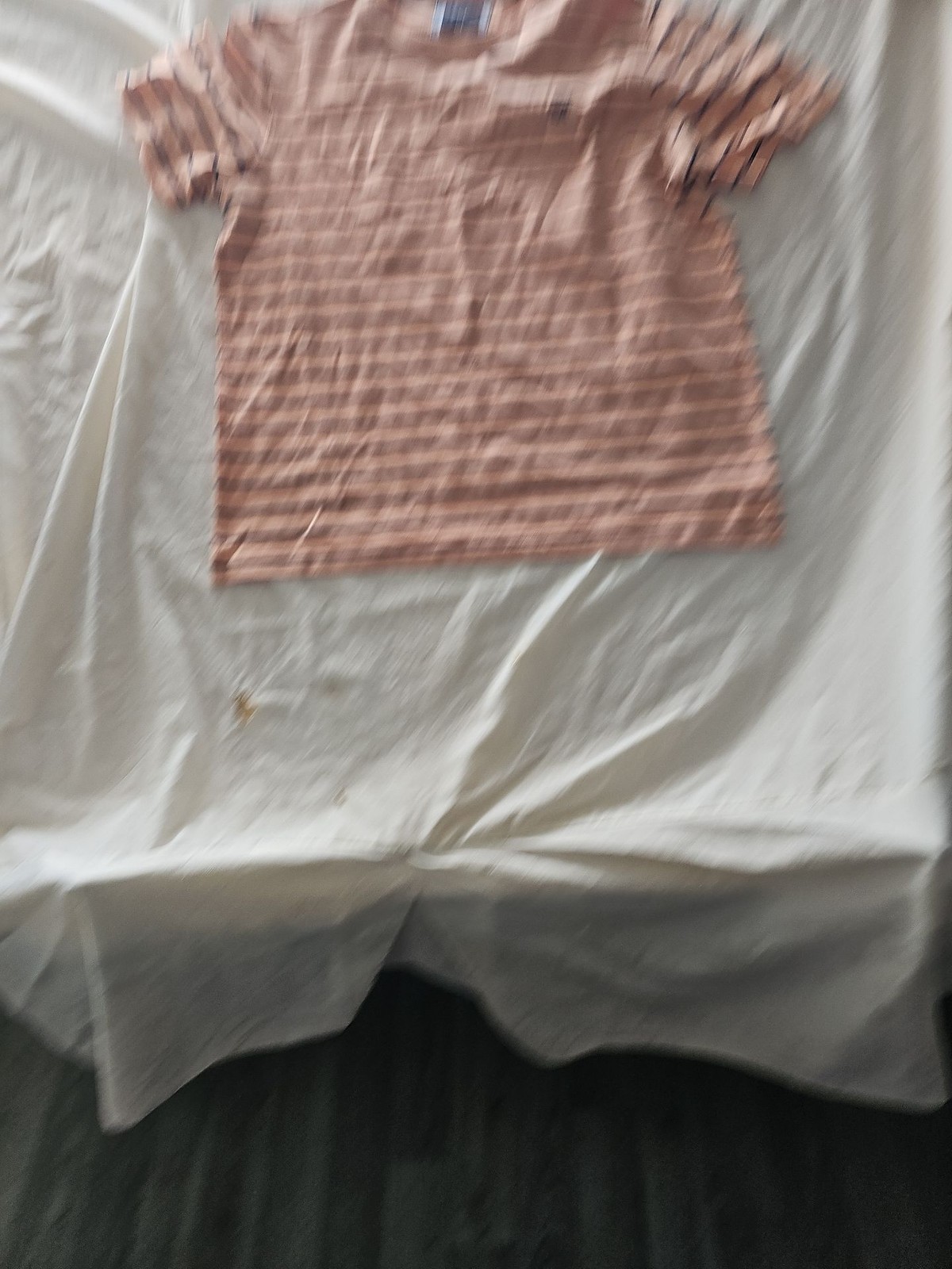 Crew Clothing Men's Striped Cotton T-Shirt in Coral and Navy