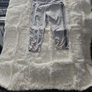 Women's Grey Space Dye Cropped Leggings with Mesh Details