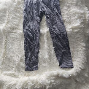 Vanna Women's Grey Ribbed Seamless High-Waisted Leggings
