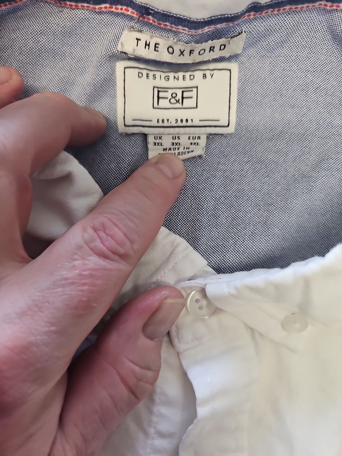 F&F Men’s White Oxford Short Sleeve Shirt Size 3XL A445