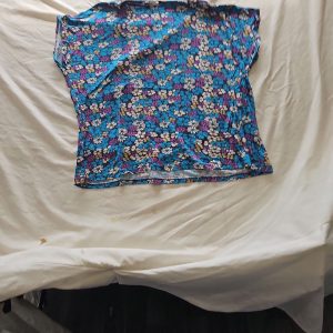 Tu Woman Floral Print T-Shirt in Vibrant Teal and Purple s16 B453