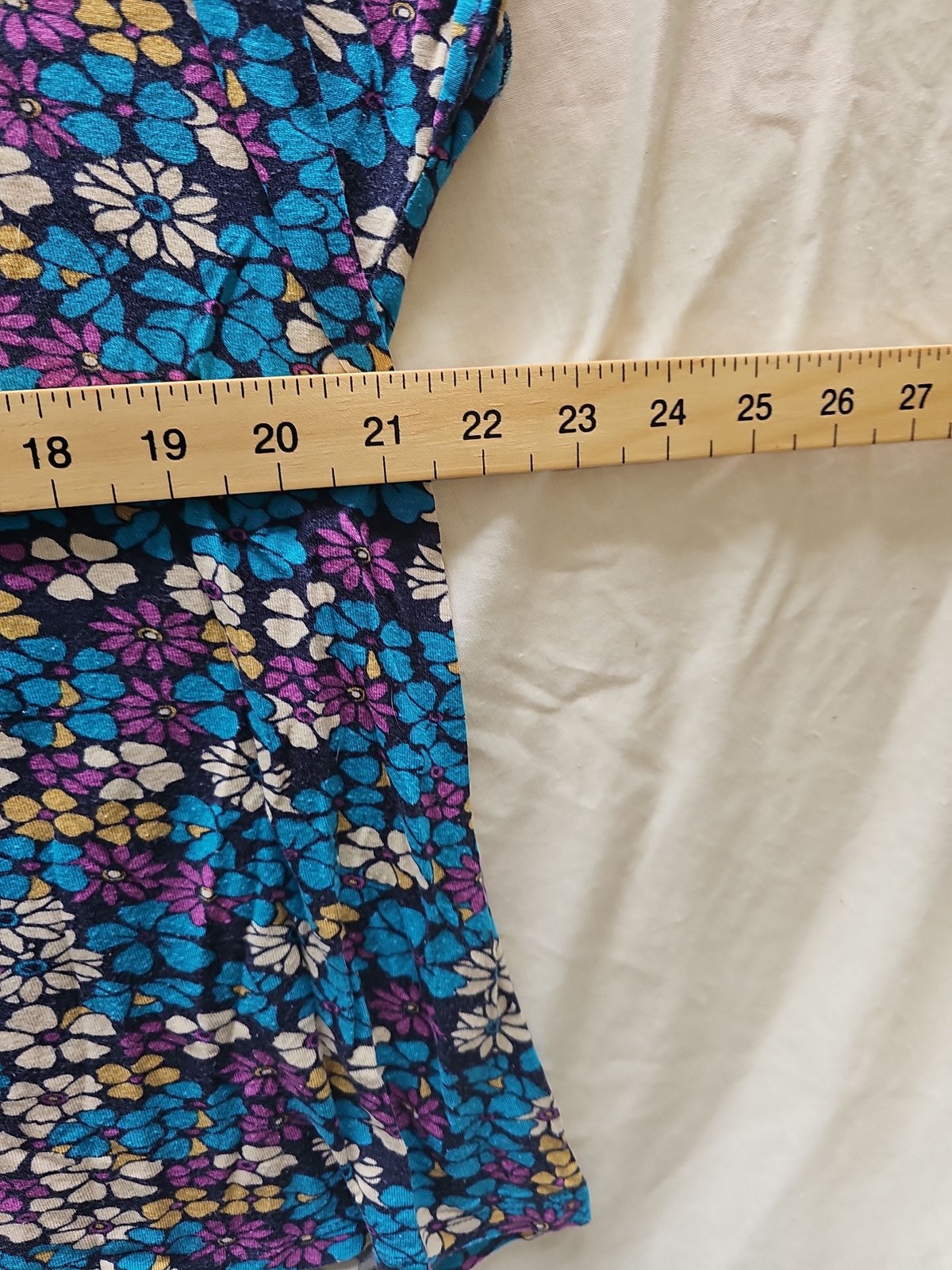 Tu Woman Floral Print T-Shirt in Vibrant Teal and Purple s16 B453 - Image 4