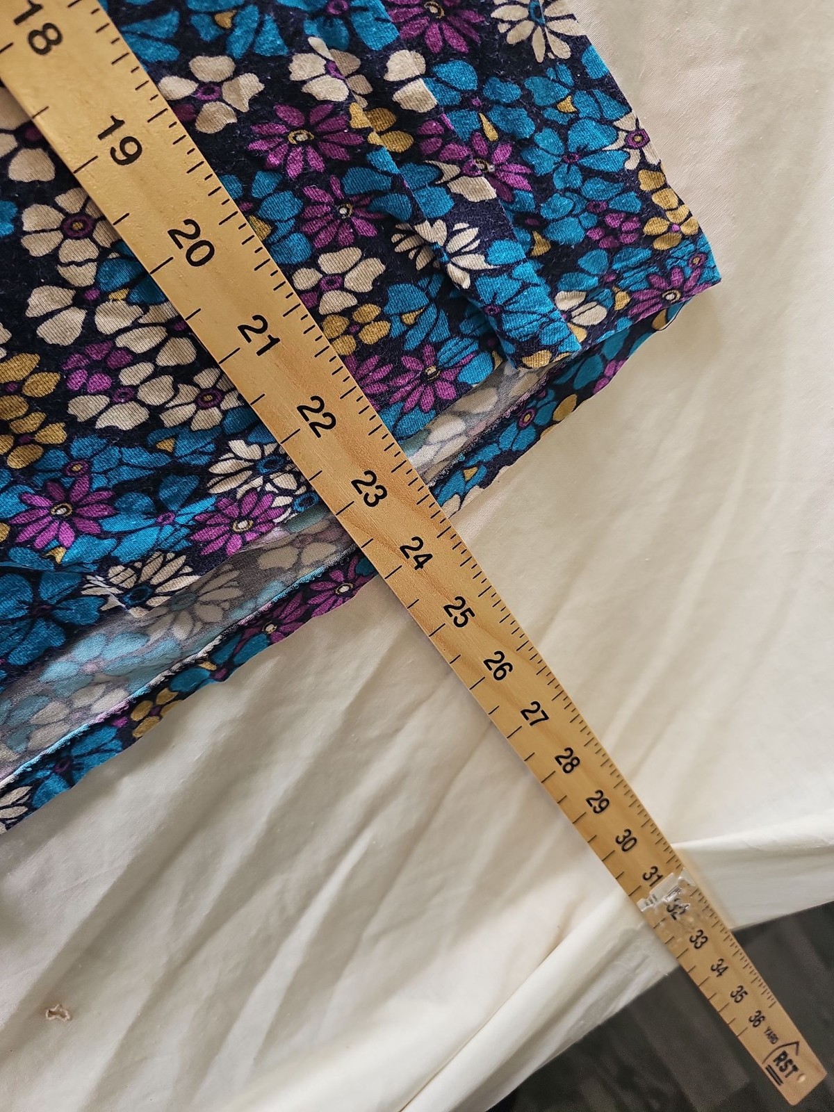 Tu Woman Floral Print T-Shirt in Vibrant Teal and Purple s16 B453 - Image 5