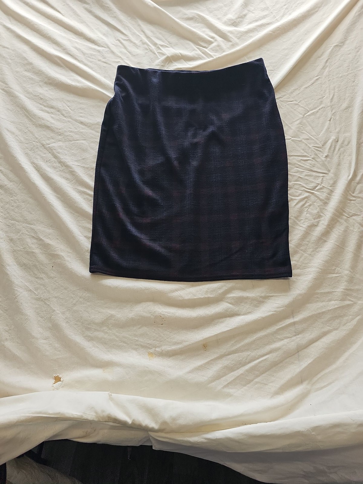 New Look Dark Plaid Mini Skirt - Size 14 B457