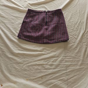 Topshop Pink and Navy Houndstooth Mini Skirt UK 8 B455