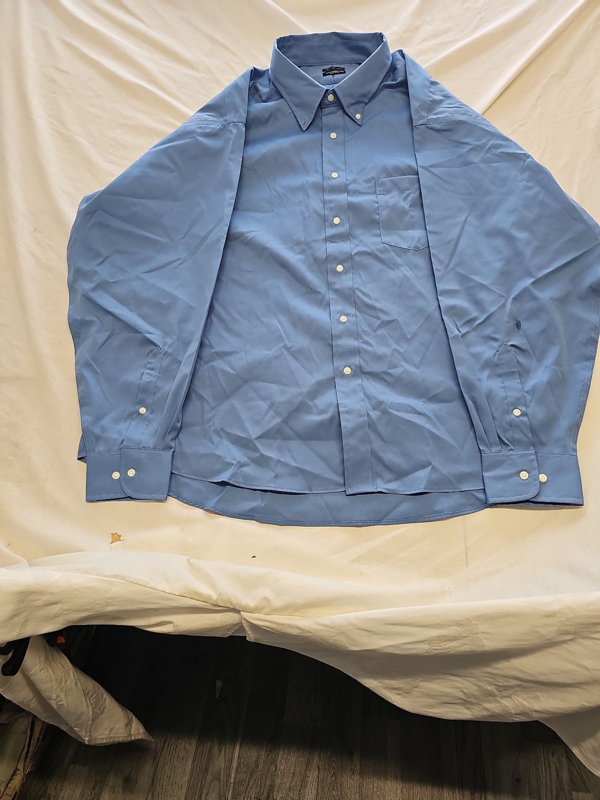 Van Heusen Ultra Wrinkle Free Blue Button-Down Shirt - 3XL Regular Fit B469