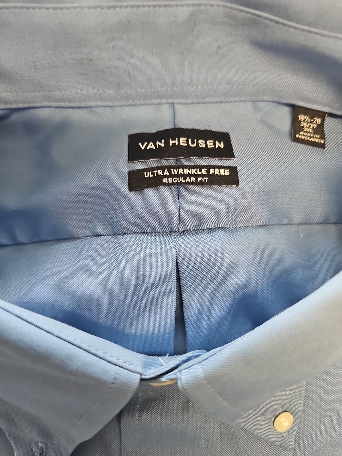 Van Heusen Ultra Wrinkle Free Blue Button-Down Shirt - 3XL Regular Fit B469 - Image 3