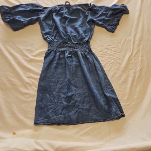 Apricot Off-the-Shoulder Chambray Denim Mini Dress Uk8 B460