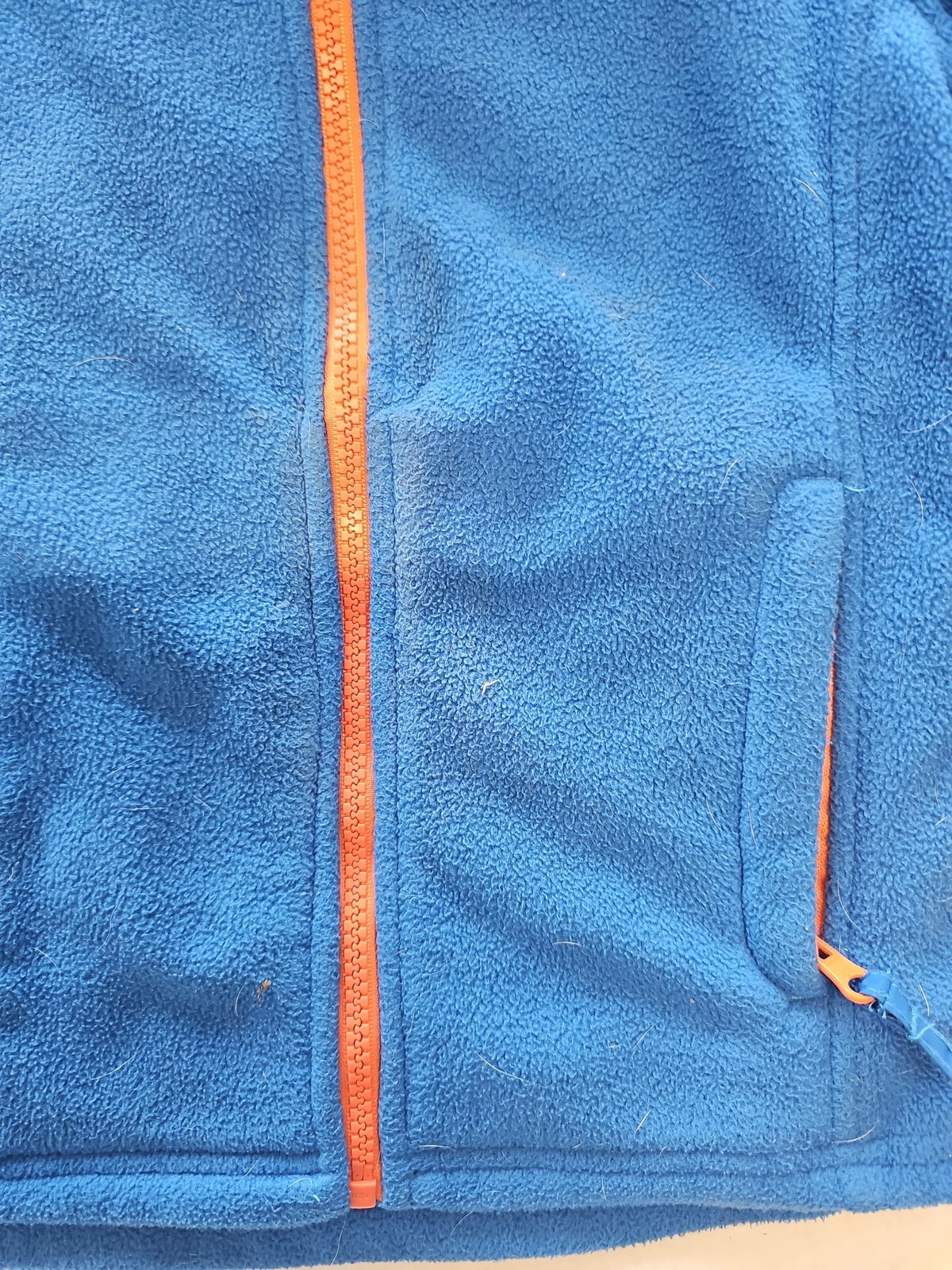 Trespass Kids Blue Full Zip Fleece Jacket with Orange Contrast B464 - Image 4
