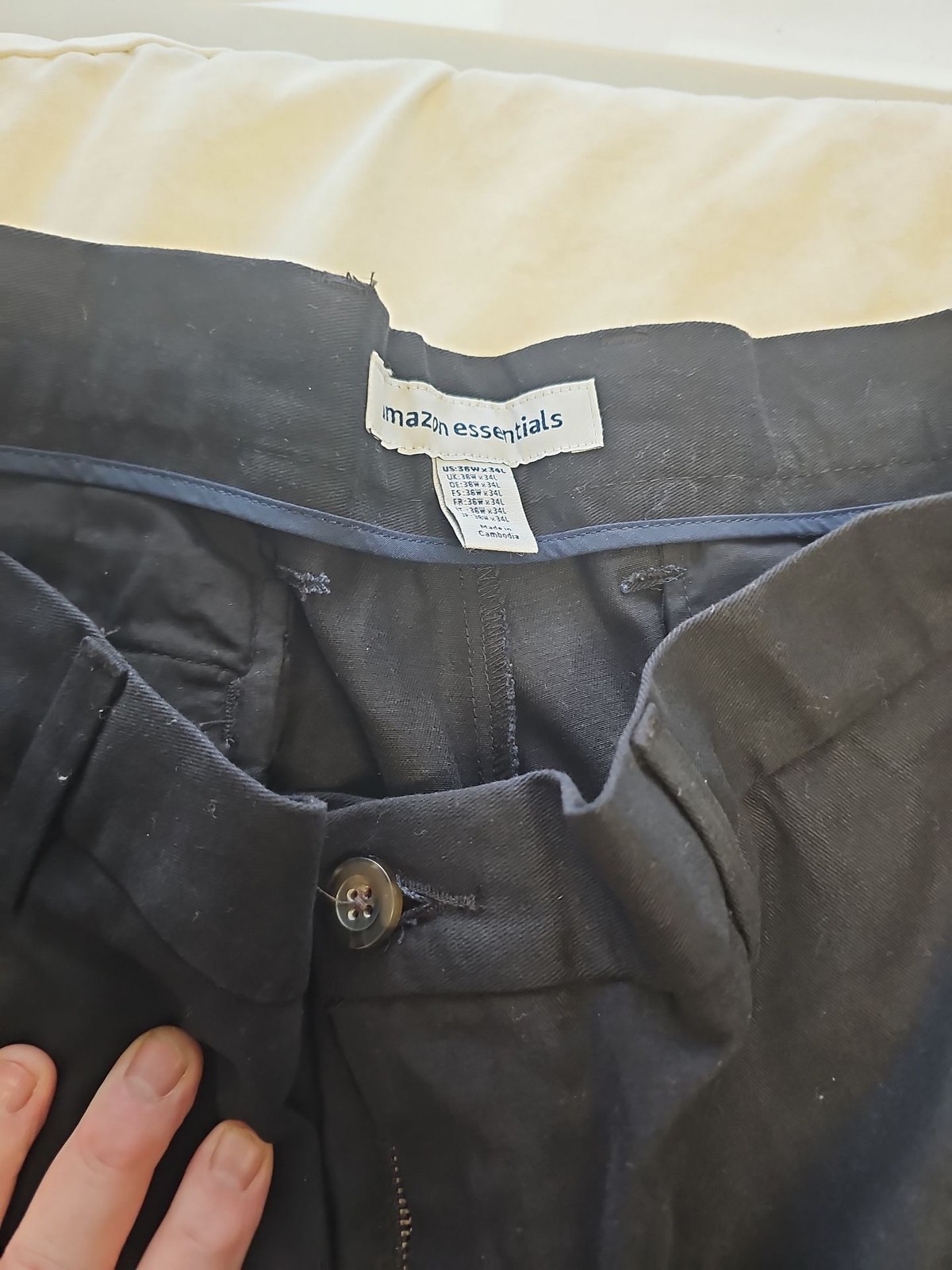 Amazon Essentials Men’s Navy Blue Chino Trousers 36W x 34L C478