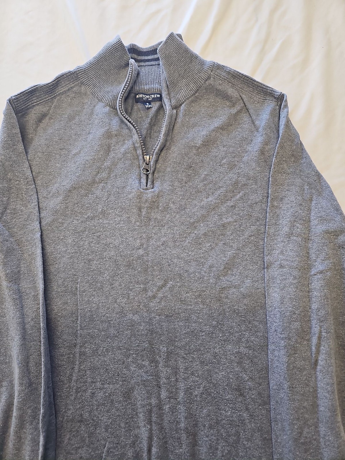 Boston Crew Grey Quarter-Zip Knitted Jumper D502 - Image 5