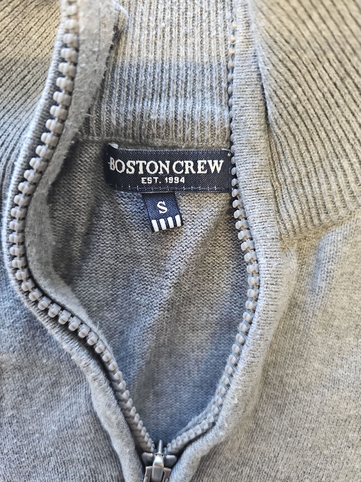 Boston Crew Grey Quarter-Zip Knitted Jumper D502