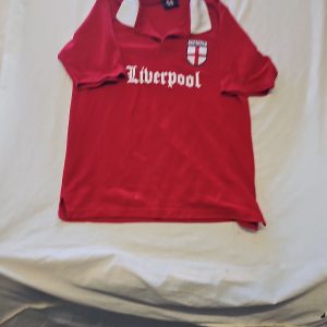 Vintage Team Spirit Liverpool England Polo Shirt Red Size M D503
