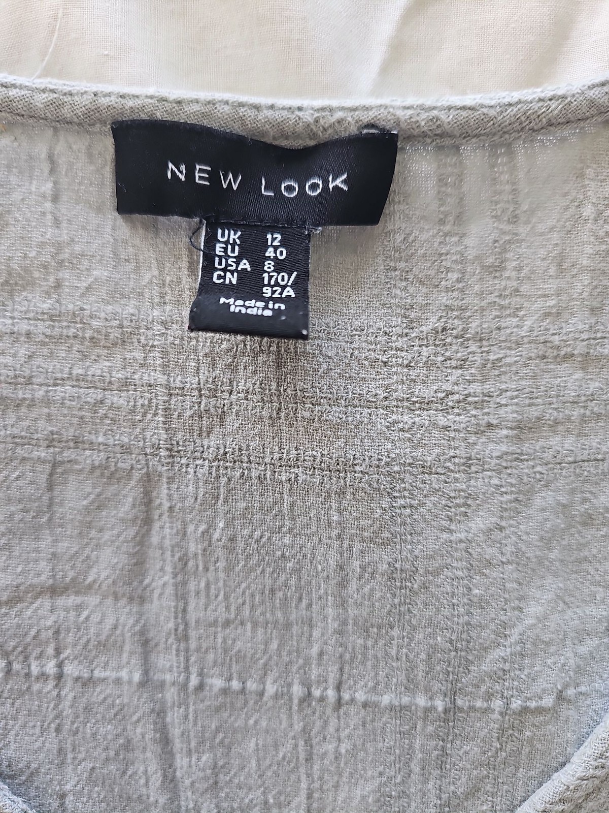 New Look Sage Green Crinkle Peplum Blouse  D490