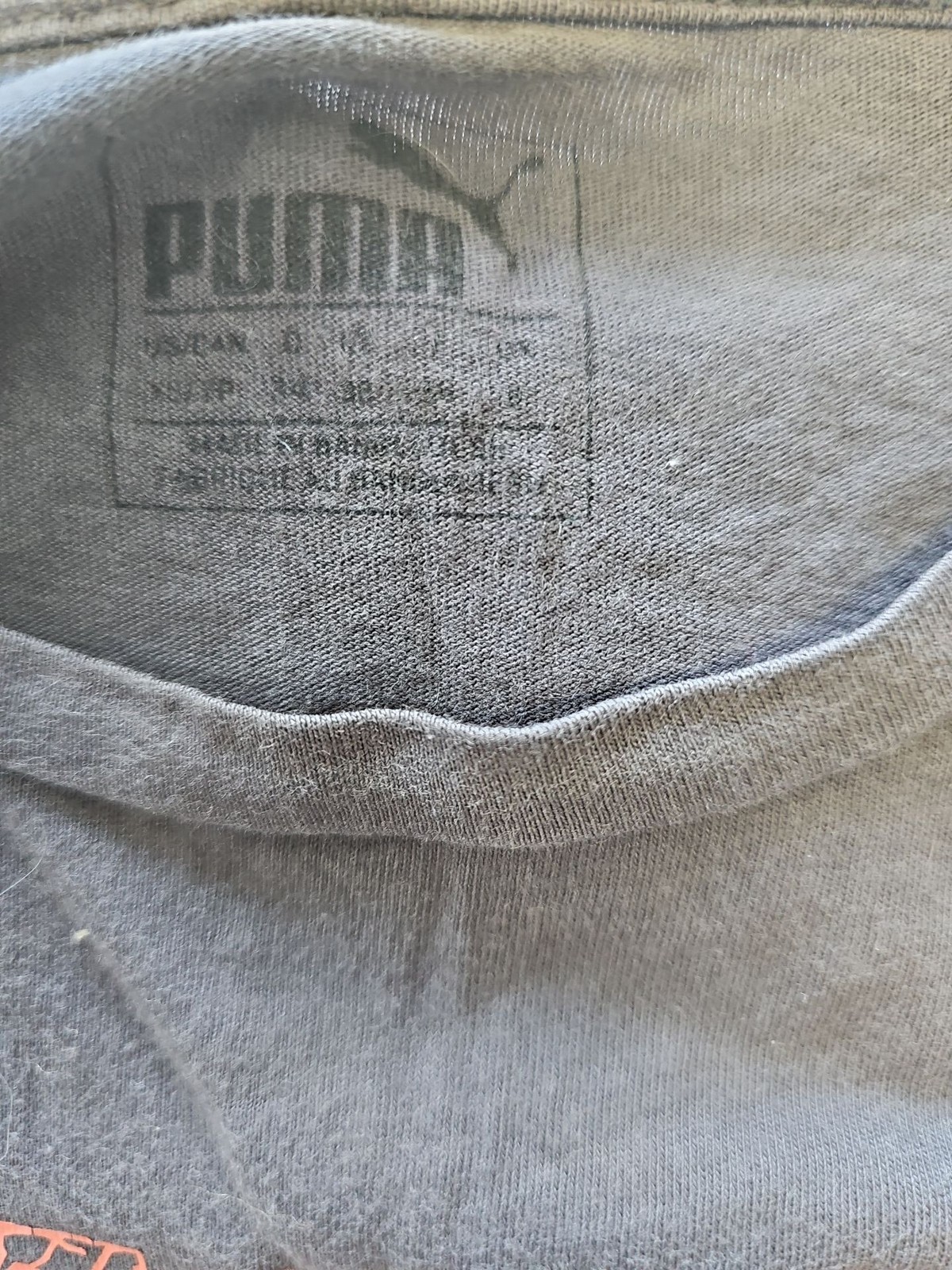 Puma Women’s Graphic Logo T-Shirt Charcoal Grey & Coral Pink D493