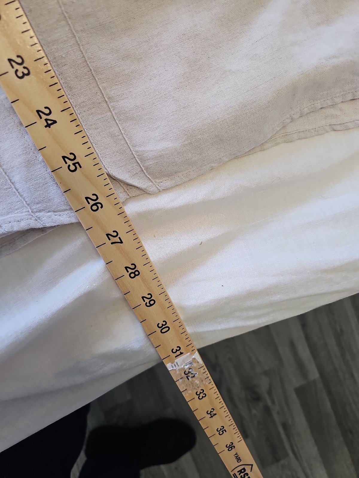 Cherokee Linen Blend Beige Guayabera Style Polo Shirt D497 - Image 6