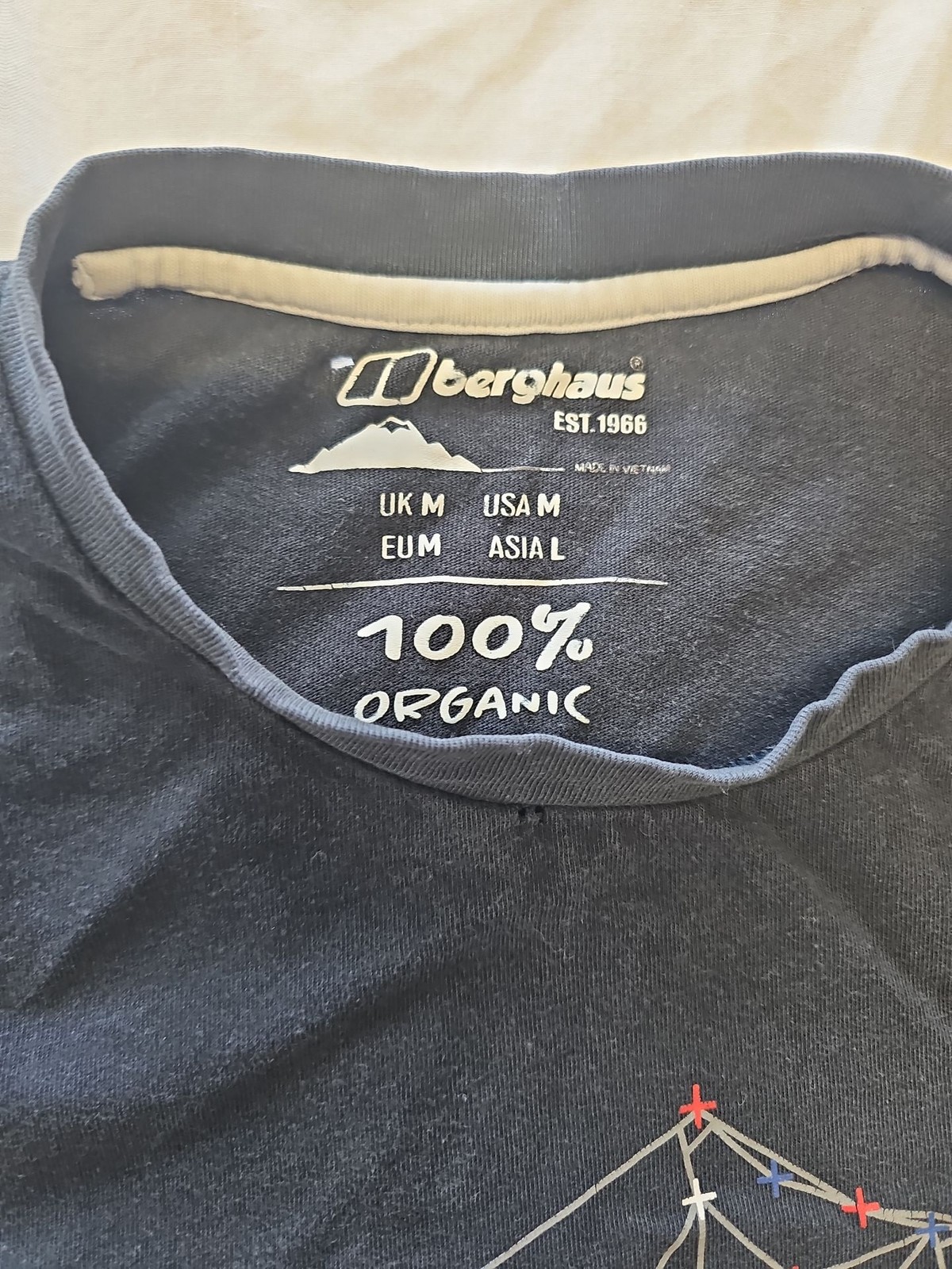 Berghaus Navy Blue Organic Cotton Graphic T-Shirt D498