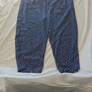 Tu Woman Navy Blue Polka Dot Cropped Trousers Size 22  C486