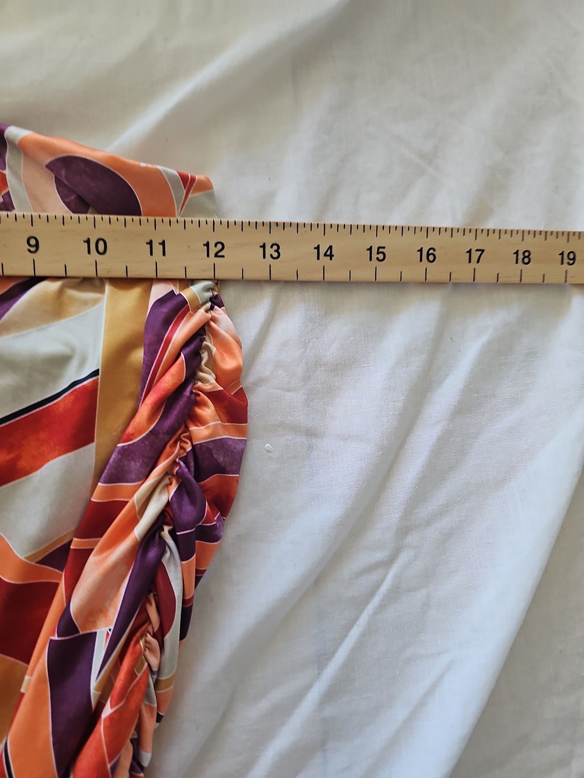 Boohoo Abstract Geometric Ruched Bodycon Skirt in Purple and Orange zc487 - Image 4