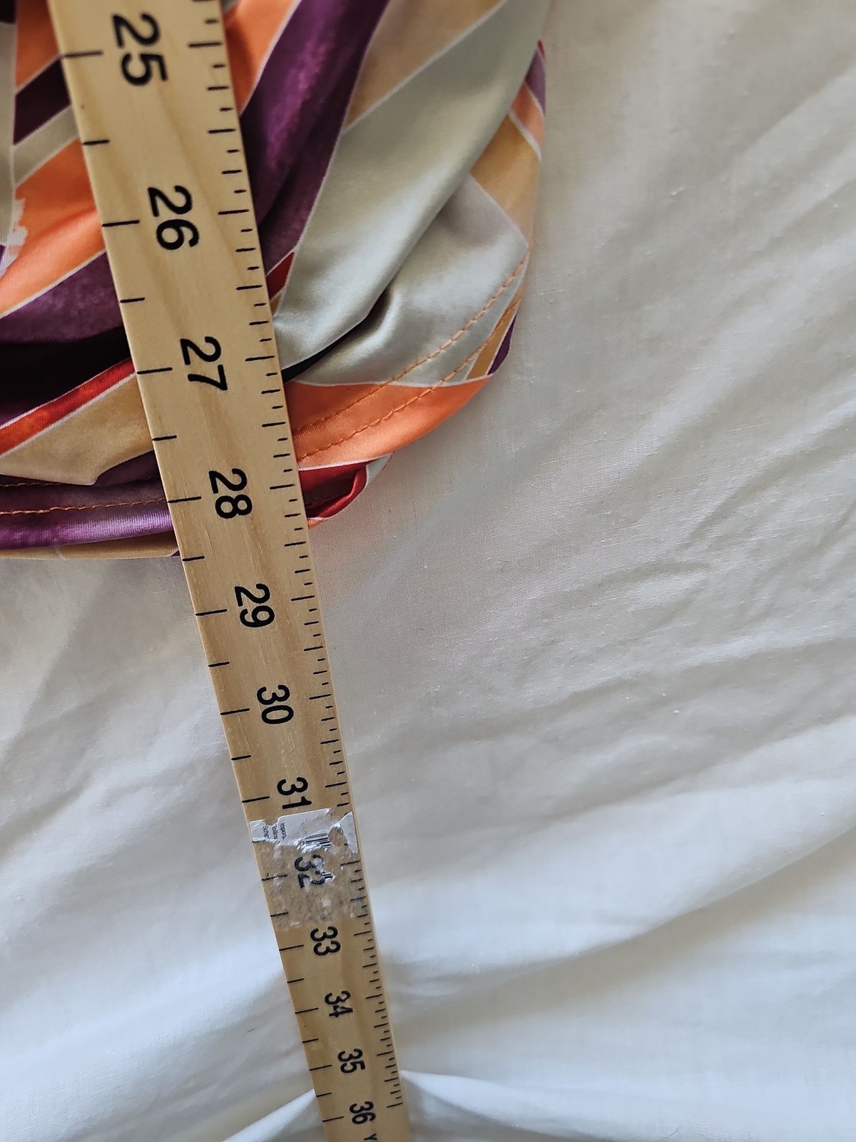 Boohoo Abstract Geometric Ruched Bodycon Skirt in Purple and Orange zc487 - Image 5