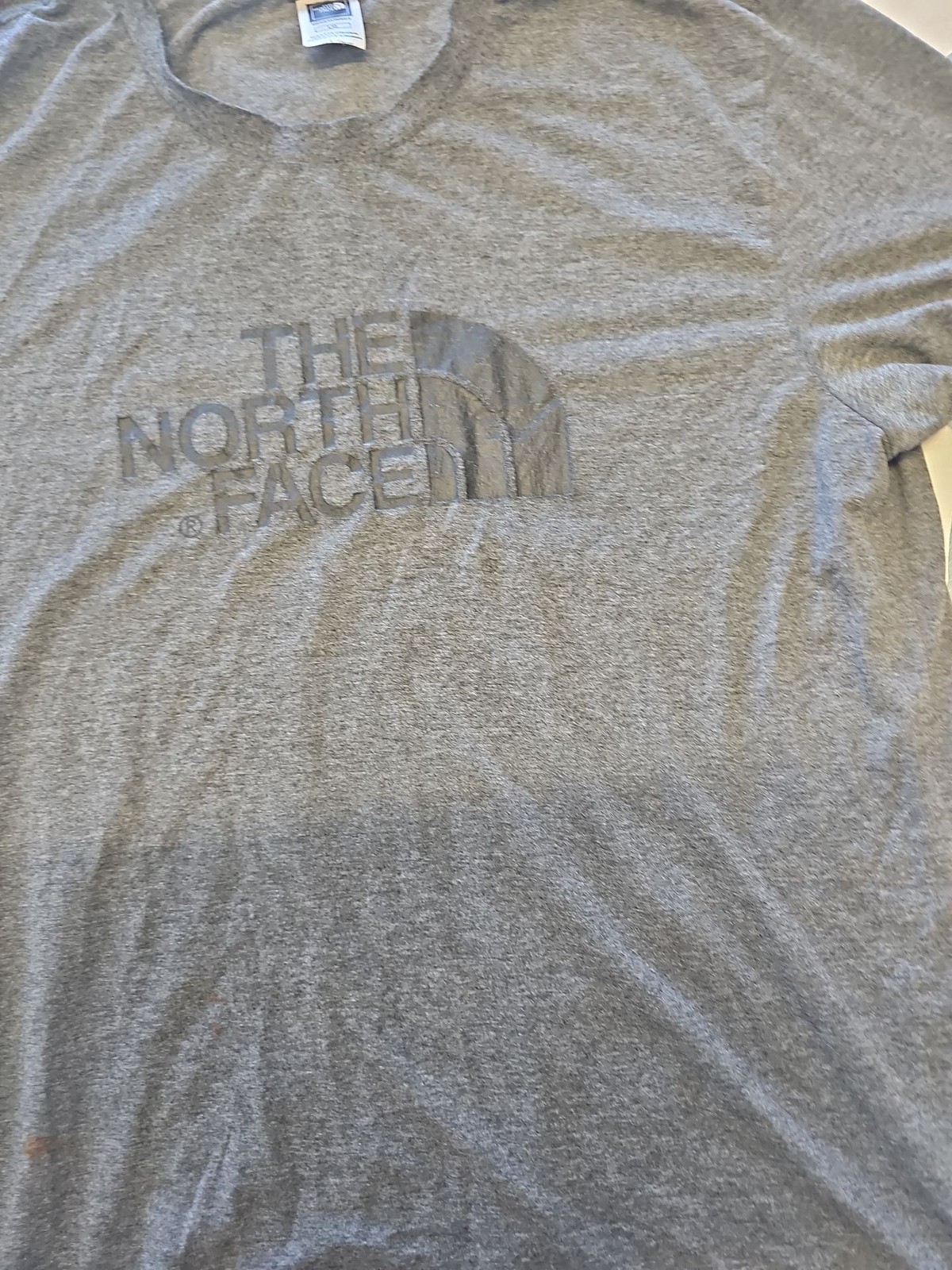 The North Face Men's Large Heather Gray Graphic Logo T-Shirt 512 - Image 4