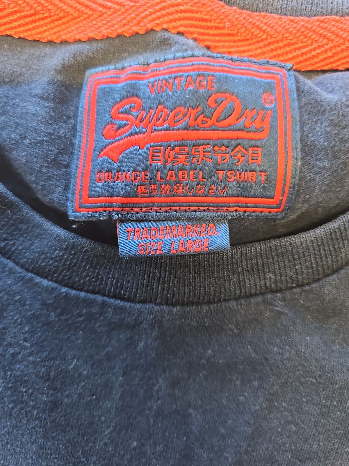 Superdry Orange Label Navy Blue Vintage Embroidered T-Shirt  D509