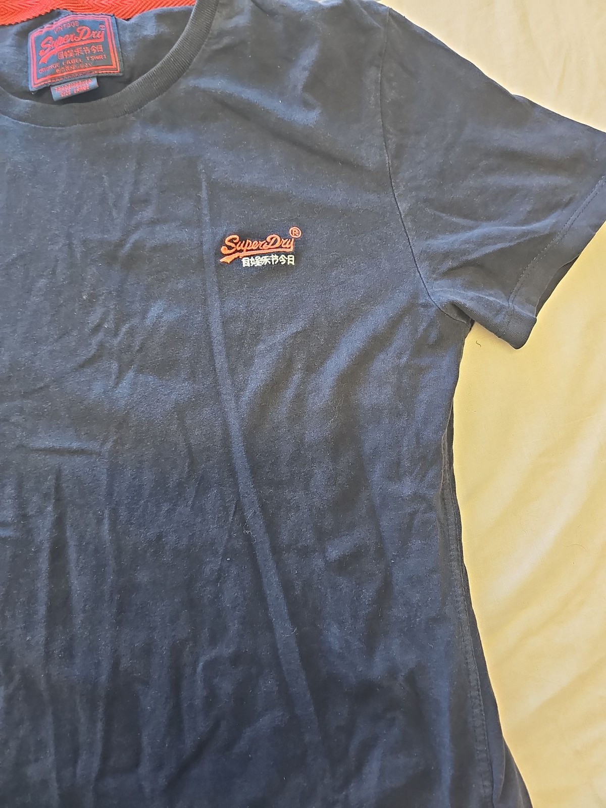 Superdry Orange Label Navy Blue Vintage Embroidered T-Shirt D509 - Image 4
