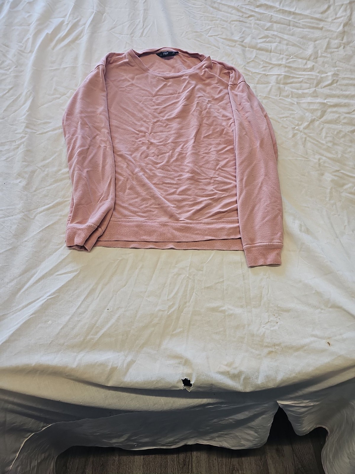 F&F Women's Dusty Rose Crewneck Sweatshirt Size UK 8 F532