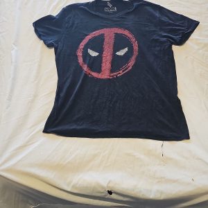 Marvel Deadpool Distressed Logo Graphic T-Shirt - Black XL  F538