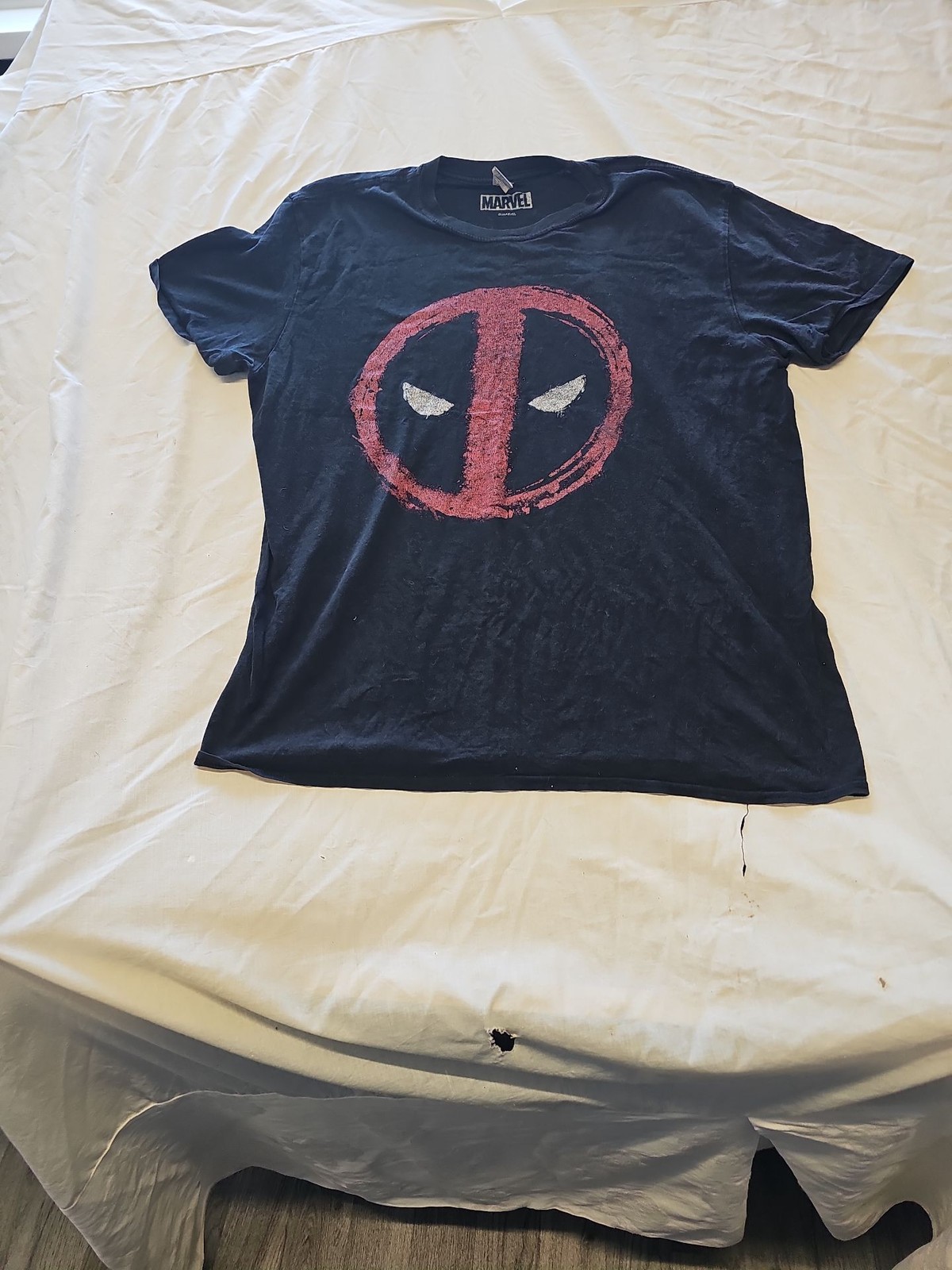 Marvel Deadpool Distressed Logo Graphic T-Shirt - Black XL F538