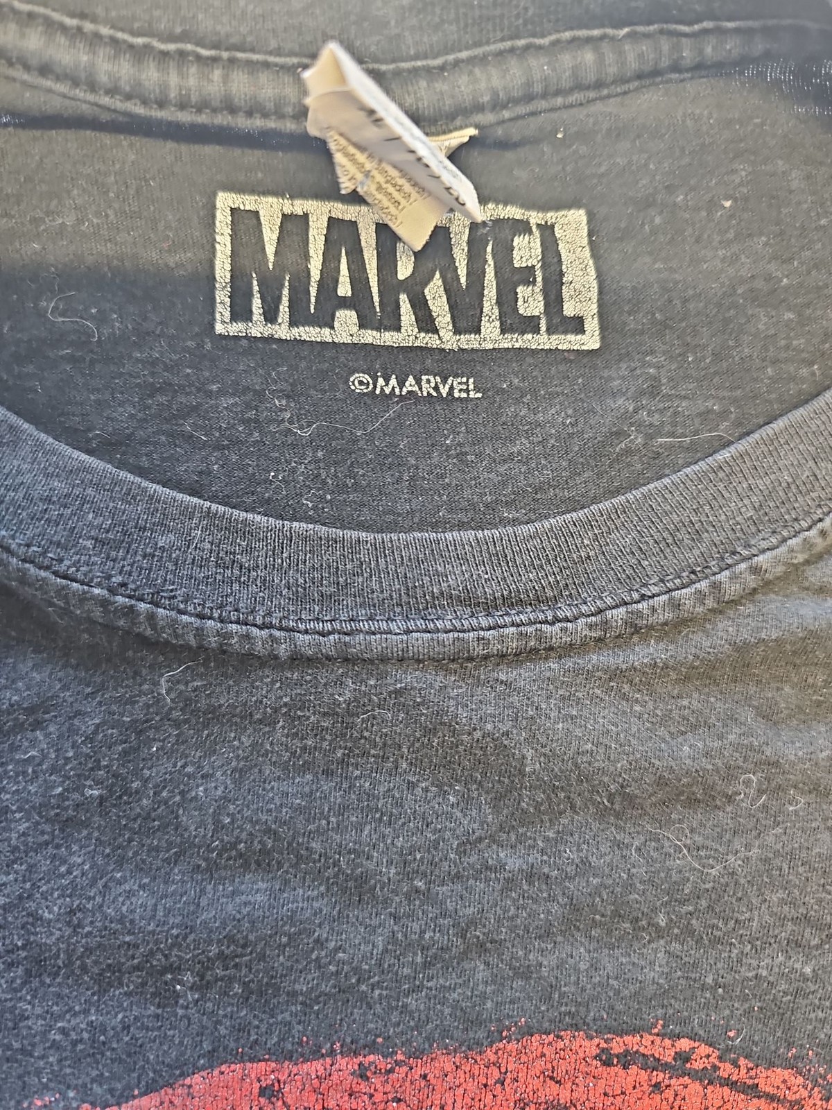 Marvel Deadpool Distressed Logo Graphic T-Shirt – Black XL  F538