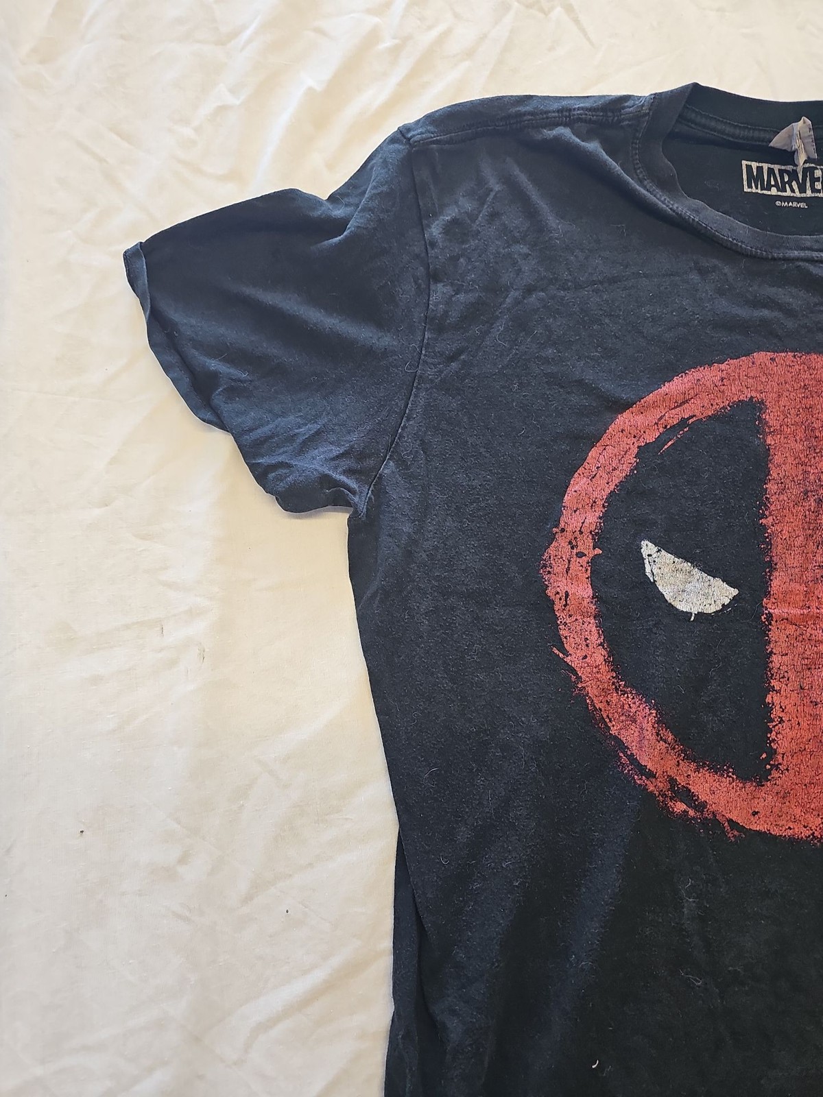 Marvel Deadpool Distressed Logo Graphic T-Shirt - Black XL F538 - Image 3