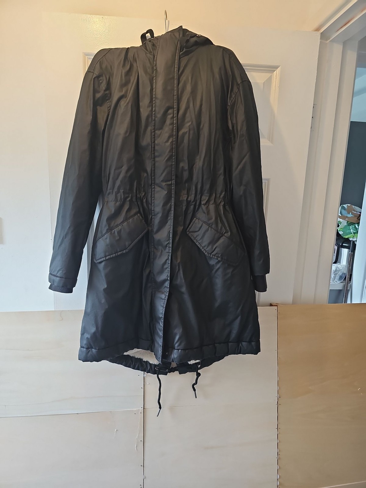 M&S Collection Women's Black Borg-Lined Parka Coat W551